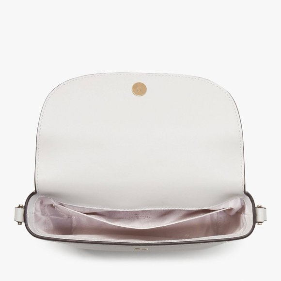 New Kate Spade Emmie Flap Crossbody Leather Quill Grey - Picture 4 of 5